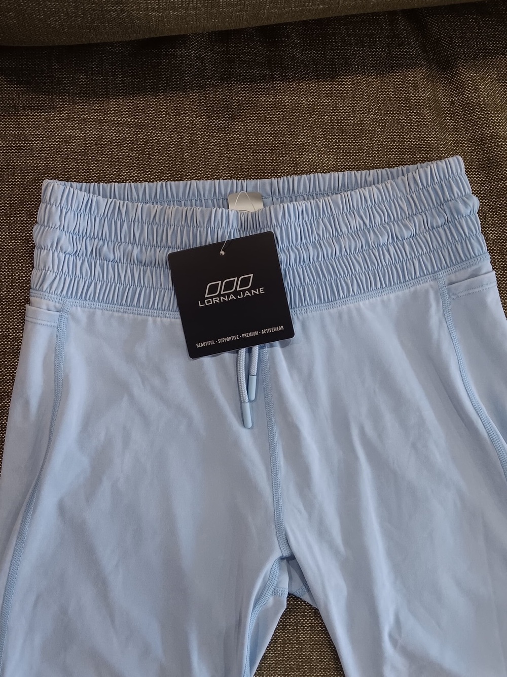 Lorna Jane Lay Back Bike Short, M, Light Blue, NWT